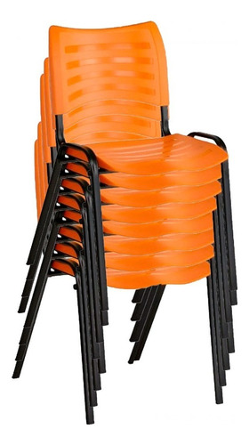 Kit 8 Cadeiras Iso Plástica Empilhavel P/ Lanchonete Igrejas