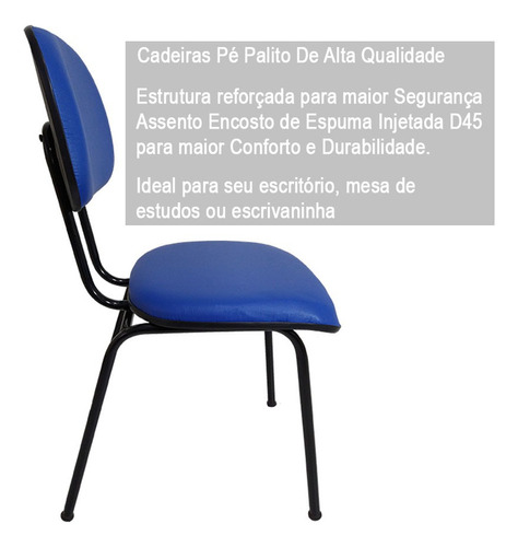 Kit 2 Cadeira De Escritório Fixa Estofada Para Escola Igreja