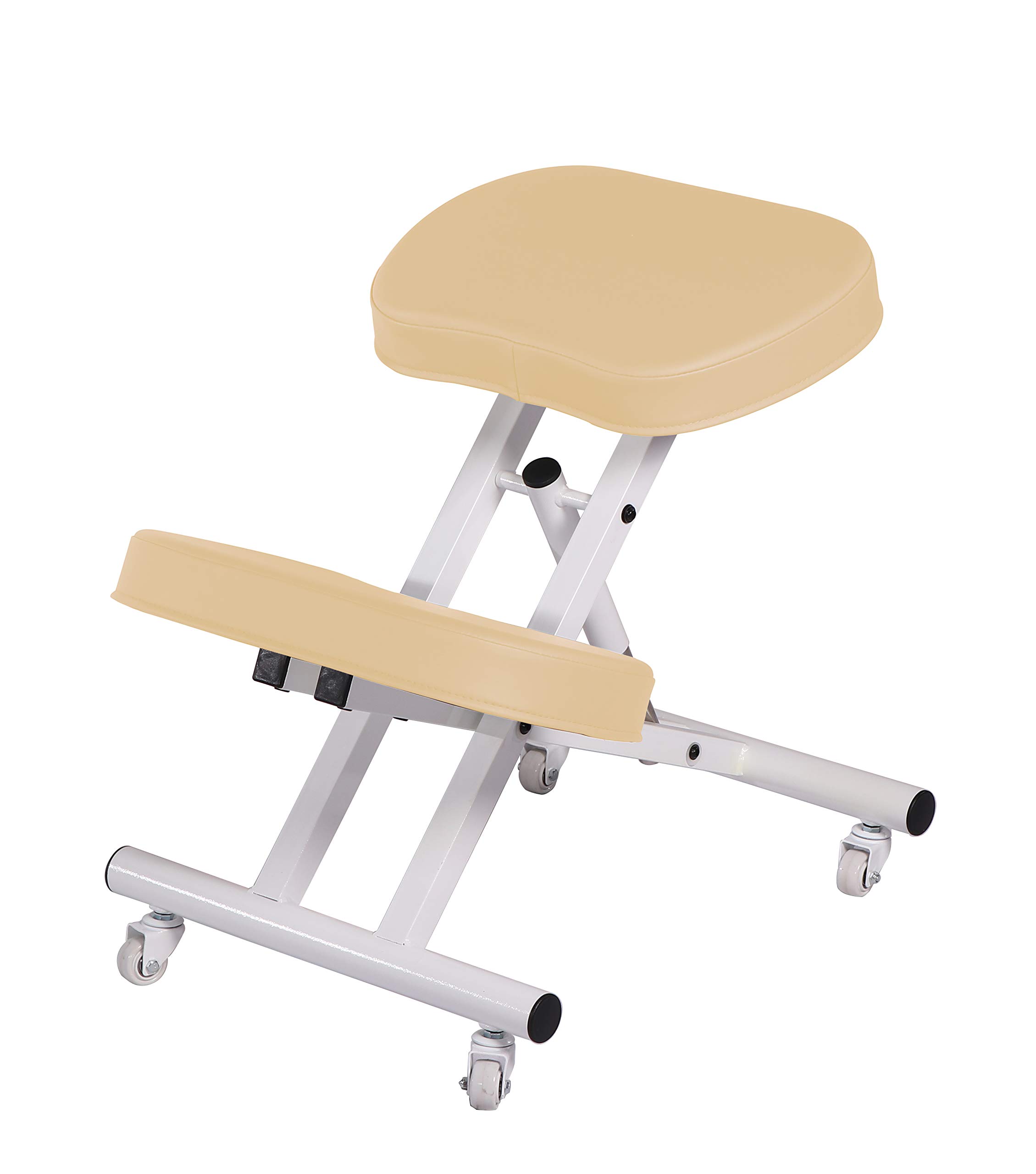 Cadeira de joelho ergonômica de aço perfeito para casa, escritório e meditação-creme