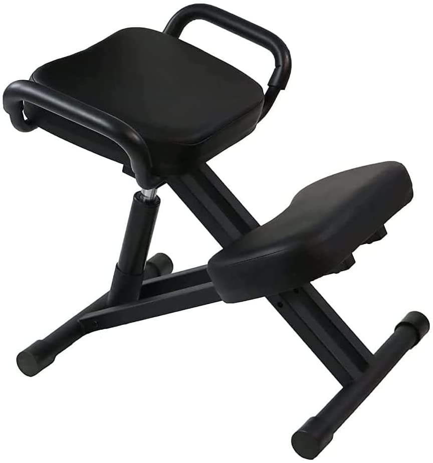 Cadeira de postura ergonômica multifuncional com joelho; Cadeira de ângulo ajustável para escritório em casa, preta