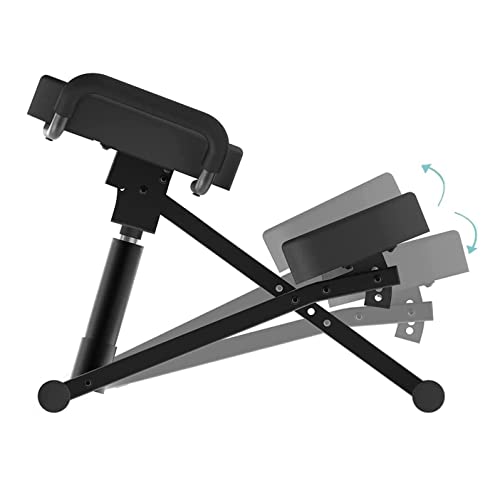 Cadeira de postura ergonômica multifuncional com joelho; Cadeira de ângulo ajustável para escritório em casa, preta