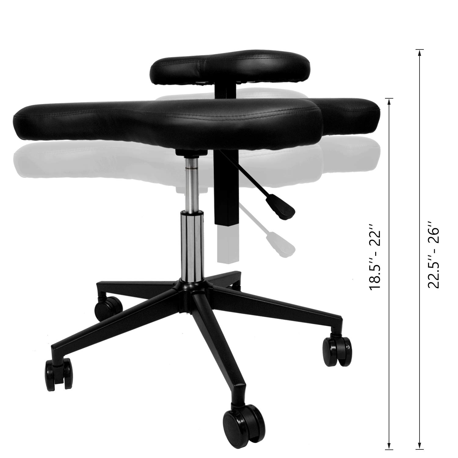 Cadeira de joelho com pernas cruzadas para dor nas costas, altura ajustável para escritório assento ergonômico
