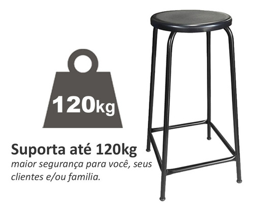 Banco Alto De Metal Banqueta Empilhavel Bar Cozinha Sorveter