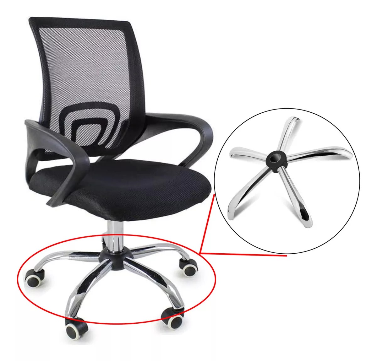 ESTRELA CROMADA CADEIRA BEGÔNIA DIRETOR pctop office fit 1001 9050 tela mesh