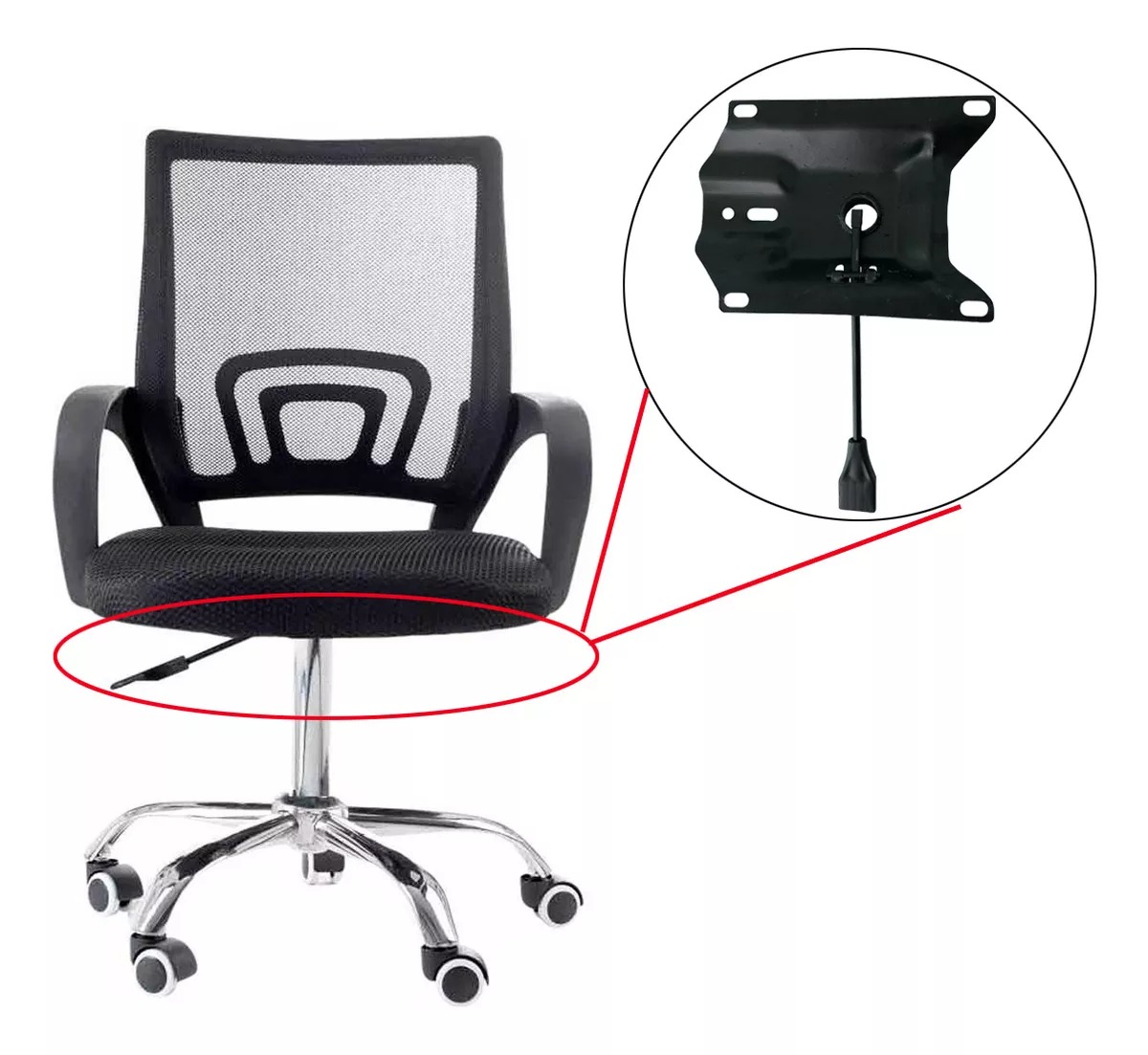 Flange Para Cadeira De Escritório pctop office fit 1001 9050 tela mesh 17x14,5
