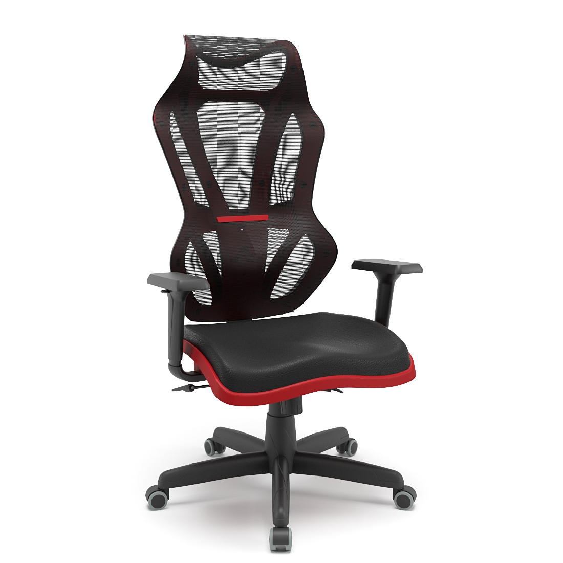Cadeira Gamer em tela Vizon DZ Vermelha e Preta - Sistema Relax