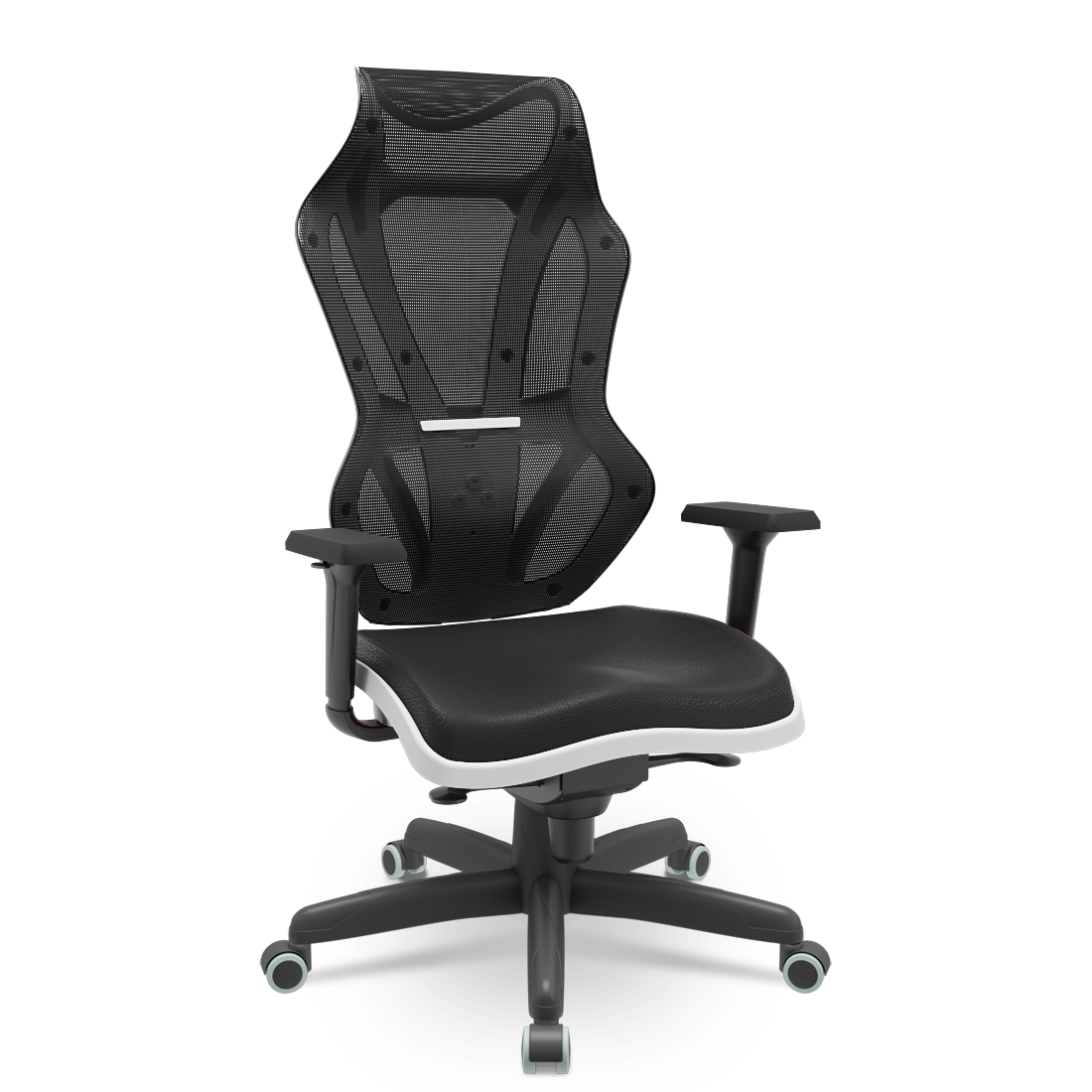 Cadeira Gamer em tela Vizon DZ Branco e Preta - Sistema Sincron