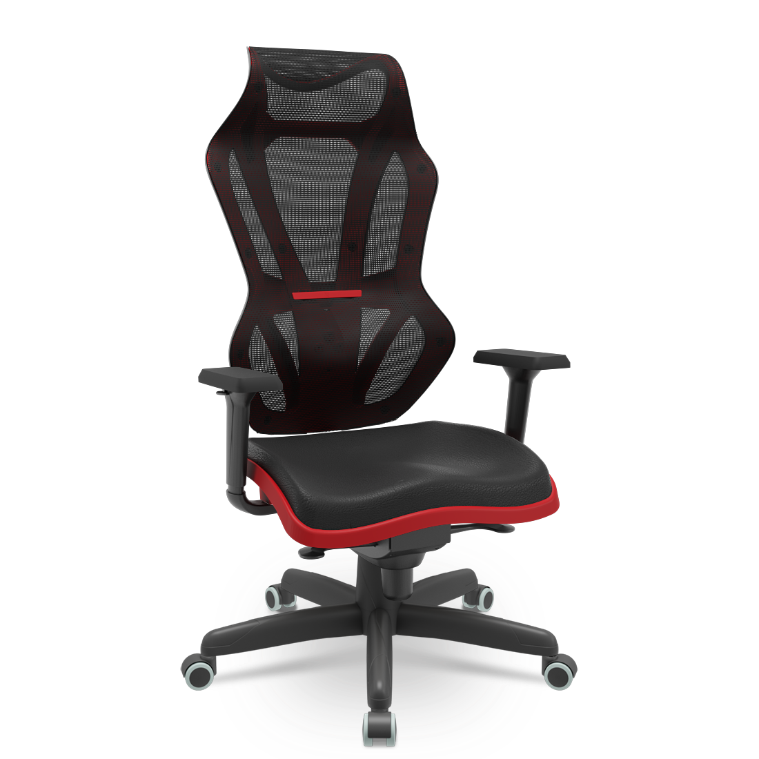 Cadeira Gamer em tela Vizon DZ Vermelha e Preta - Sistema Sincron