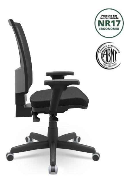 Cadeira ergonomica para escritorio com ajuste lombar e bracos regulaveis