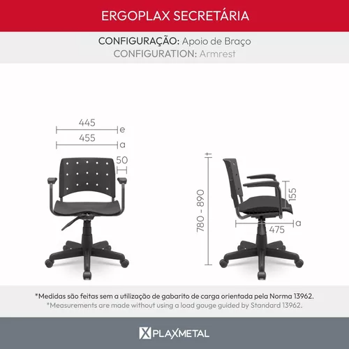 Cadeira Giratória Secretária Com Braço E Estofado Assento Preto Cadeira Escritório IND