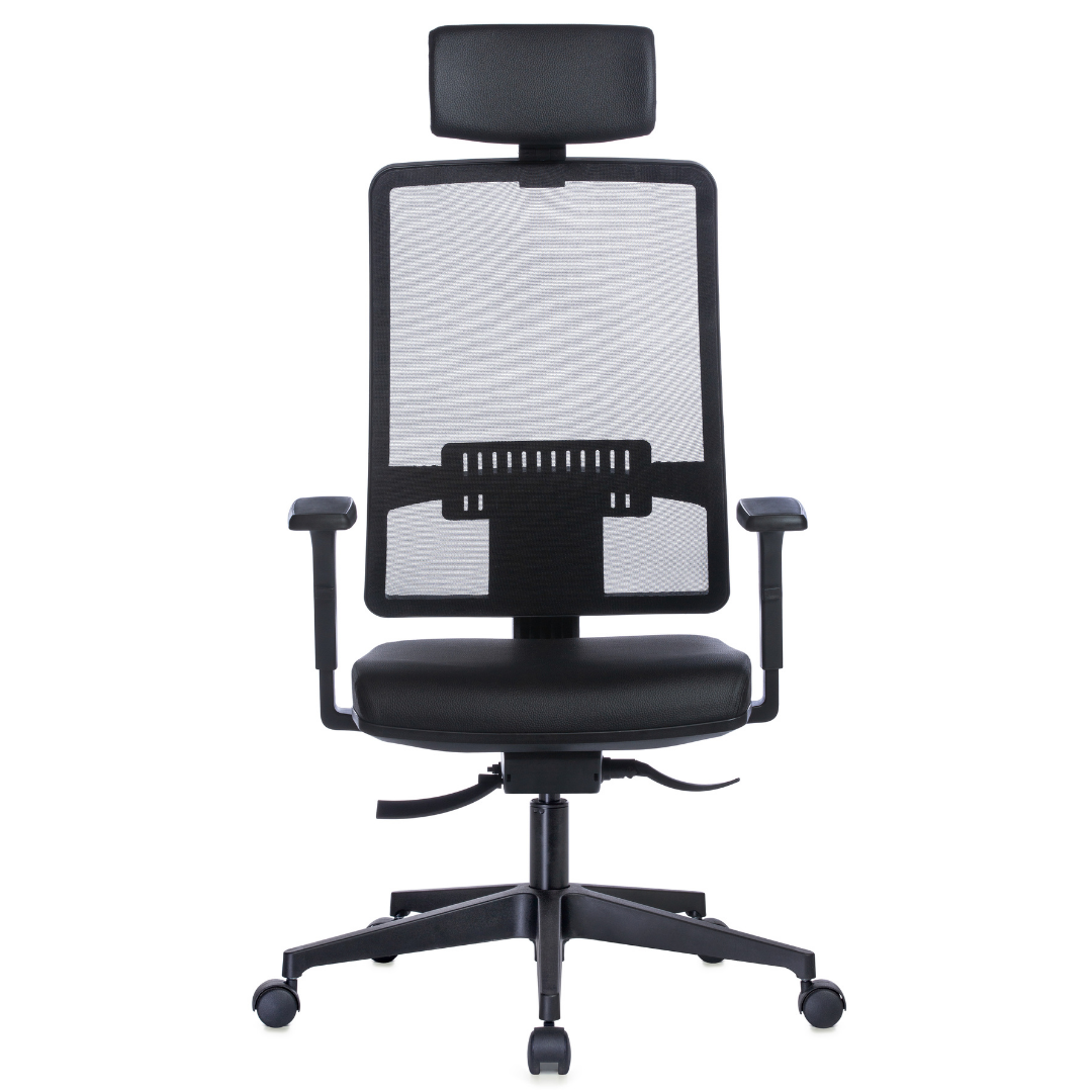 Cadeira Escritório Presidente Passion Premium Syncron Braço Regulável Couro Eco RH161