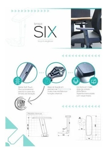 Assento Cadeira Diretor Com Braço Six + Espuma Laminada