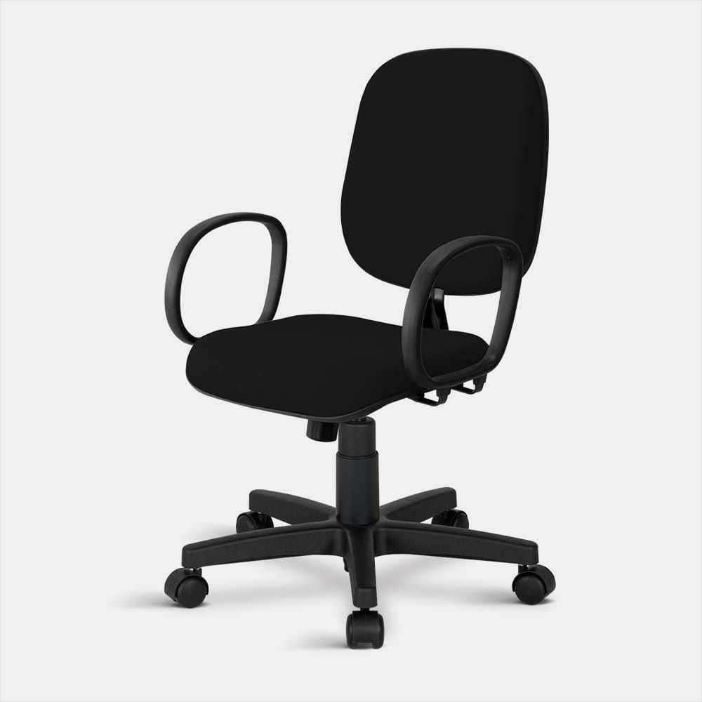 Cadeira Diretor Premium Giratória Relax com Braços Preta CER01
