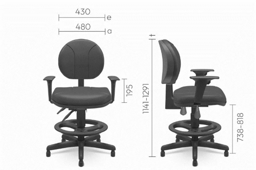 Cadeira ergonomica para escritorio com ajuste lombar e bracos regulaveis