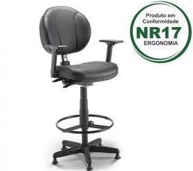 Cadeira ergonomica para escritorio com ajuste lombar e bracos regulaveis