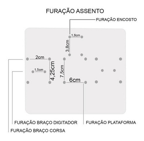 Kit Assento e Encosto para Cadeira de Escritório Diretor 12,5x12,5 cm | Estrutura Completa para Reposição