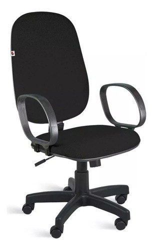 Cadeira Presidente Relax Braços Tecido Preto