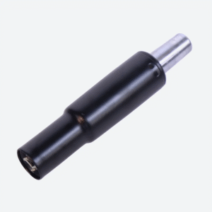 Pistão a gás preto e prata para cadeira de escritório, modelo Classe 3, em fundo branco.