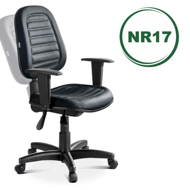 Cadeira ergonomica para escritorio com ajuste lombar e bracos regulaveis