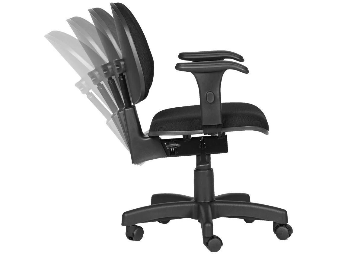 Cadeira ergonomica para escritorio com ajuste lombar e bracos regulaveis