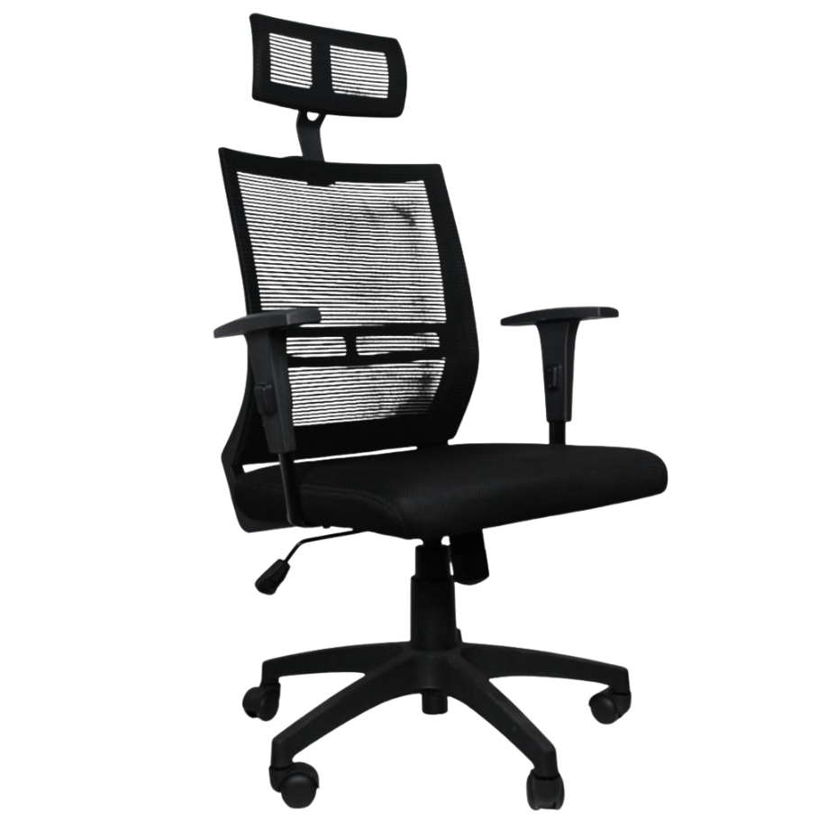 Cadeira ergonômica NR-17 com apoio de cabeça e braços reguláveis