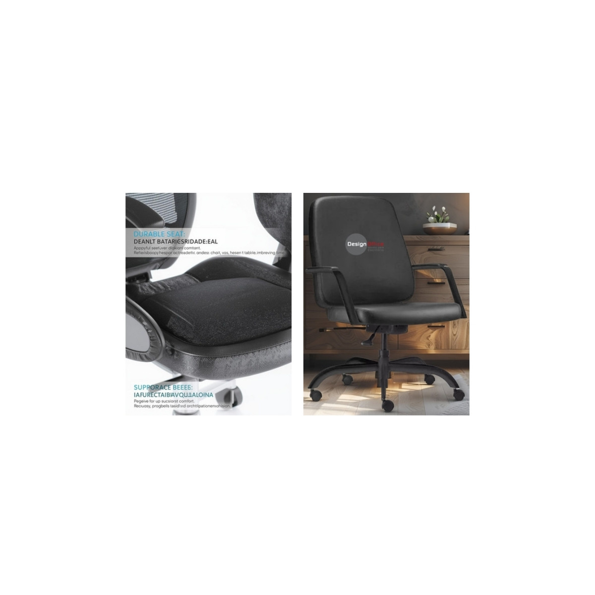 Cadeira semi sentada ergonômica Stratus EP240 preta texturizada com encosto, braços fixos e base giratória de 5 pontas.