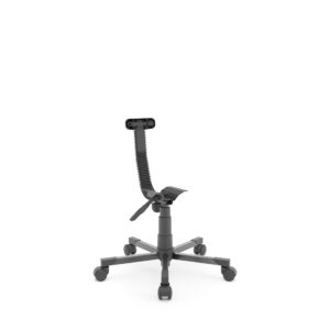 Kit base para cadeira de escritório preta com 5 rodízios em nylon, pistão a gás e mecanismo Back System com capa plástica.