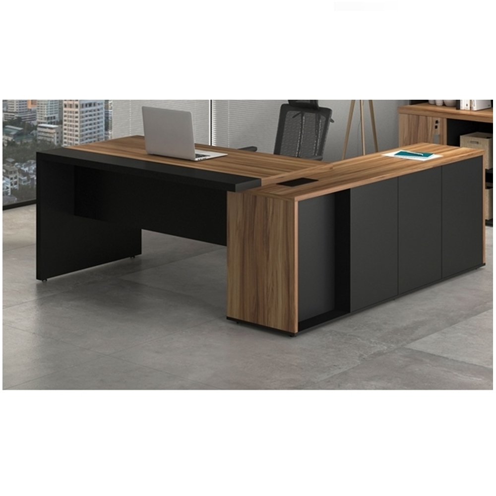 Mesa Diretor em L c/ Armário Pedestal 1800x1800mm – Gebb Work