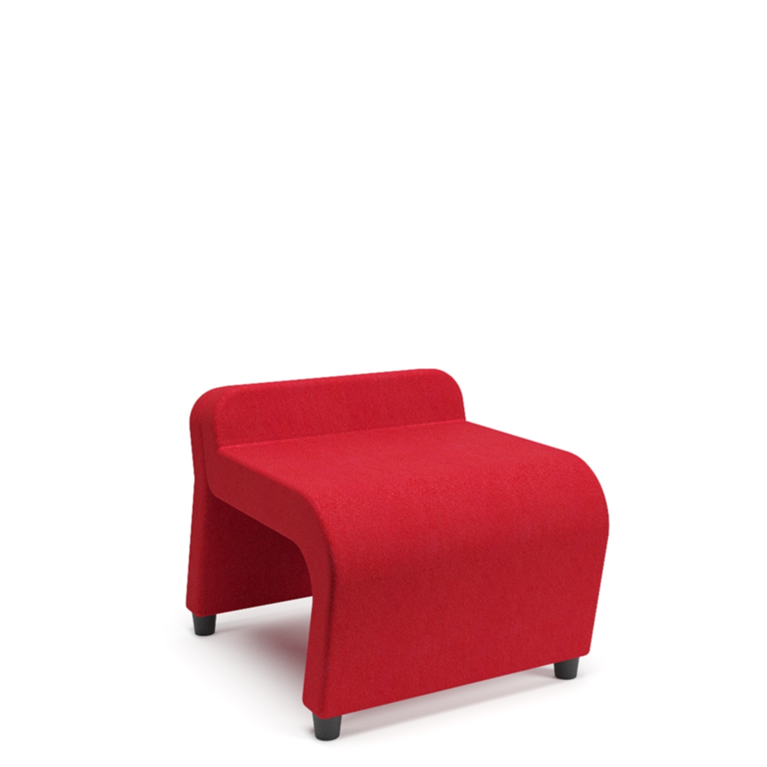 Puff Quadrado Em Courino Vermelho 35x35cm | Cadeira Escritório IND