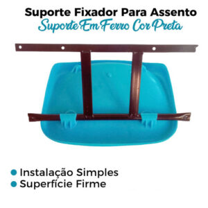 Suporte Fixador para Assento Concha PP-7 de Arquibancada — Preto