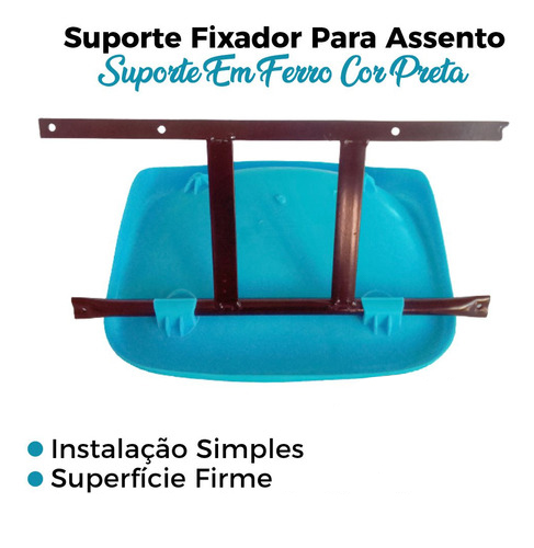 Suporte Fixador para Assento Concha PP-7 de Arquibancada — Preto