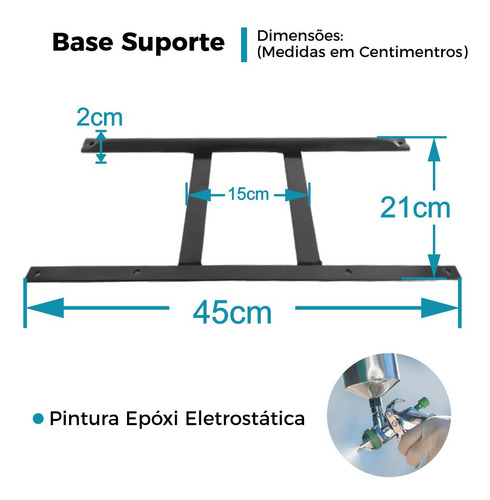 Suporte Fixador para Assento Concha PP-7 de Arquibancada — Preto