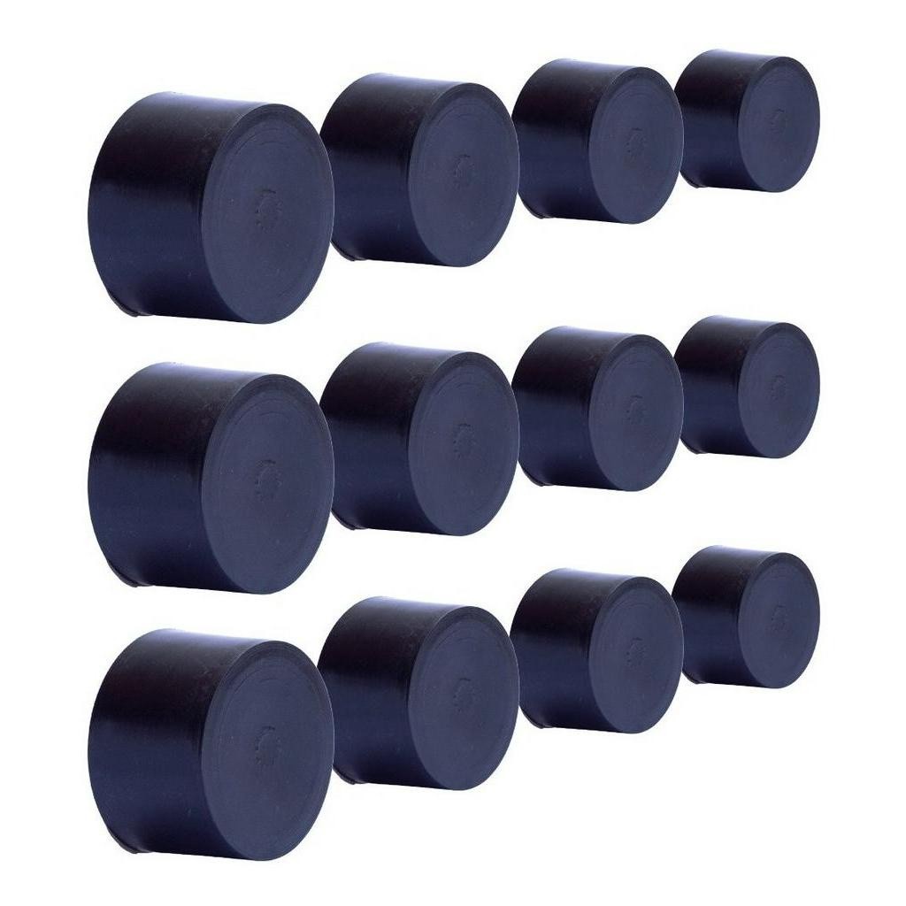 Kit 12 Ponteiras Protetoras 1.1/4" 31mm para Pé de Cadeira Tubular | Preta ou Branca — Cadeira Escritório IND