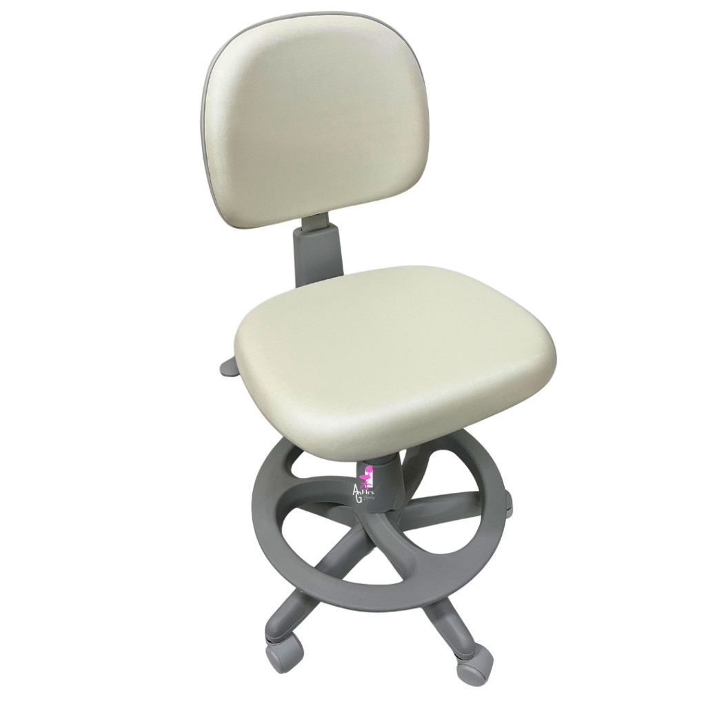 Mocho 2009 com Aro de Apoio para os Pés — para Consultório Odontológico e Bancada Alta | Encosto Regulável, Acabamento Cinza, 135 kg | 17 Cores — Cadeira Escritório IND