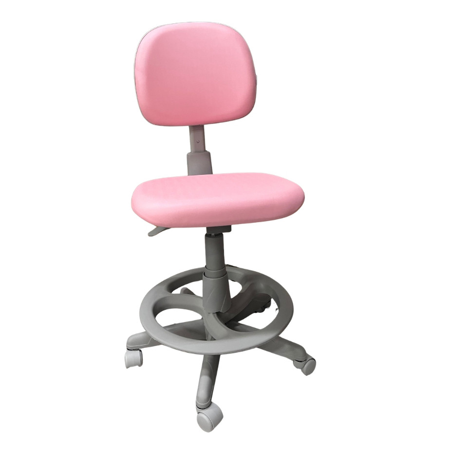 Mocho 2009 com Aro de Apoio para os Pés — para Consultório Odontológico e Bancada Alta | Encosto Regulável, Acabamento Cinza, 135 kg | 17 Cores — Cadeira Escritório IND