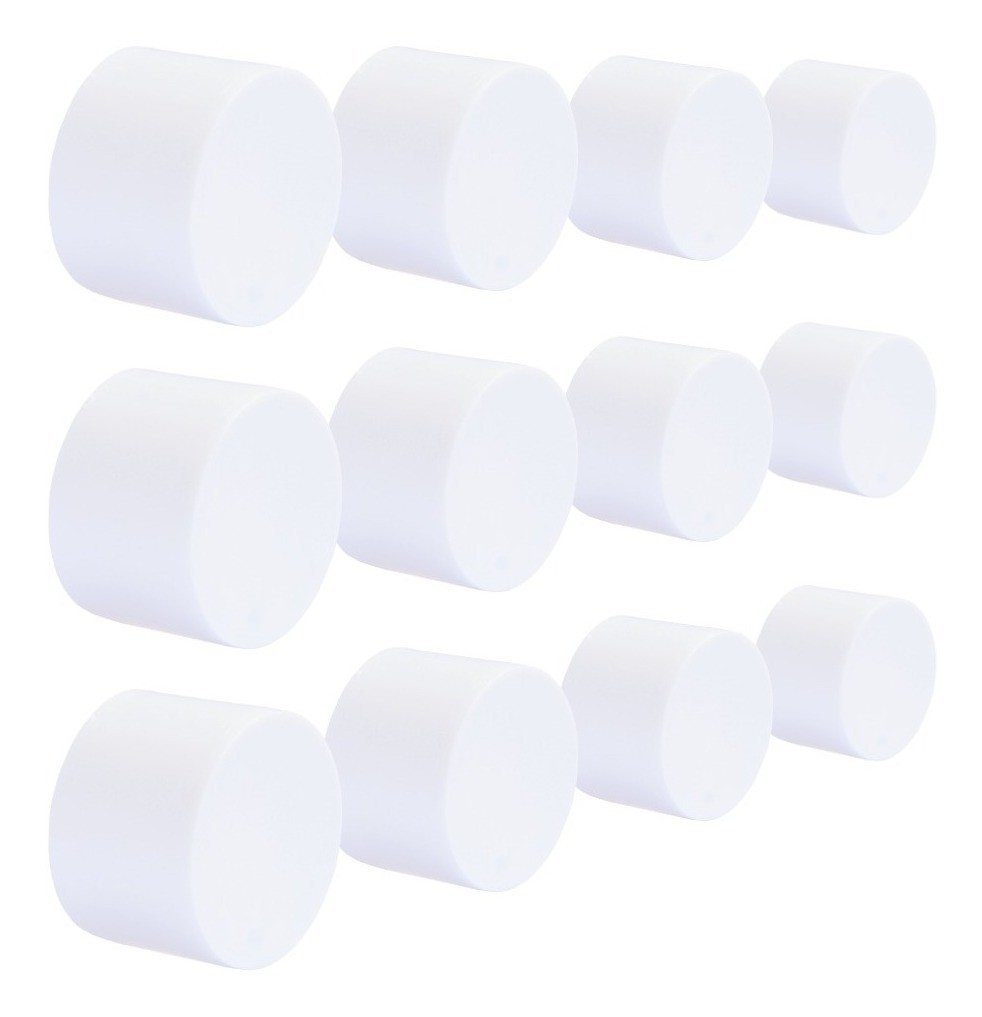 Kit 12 Ponteiras Protetoras 1.1/4" 31mm para Pé de Cadeira Tubular | Preta ou Branca — Cadeira Escritório IND