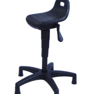 Banqueta Semi Sentado Linha PU Industrial Preto - Cadeira Escritório IND