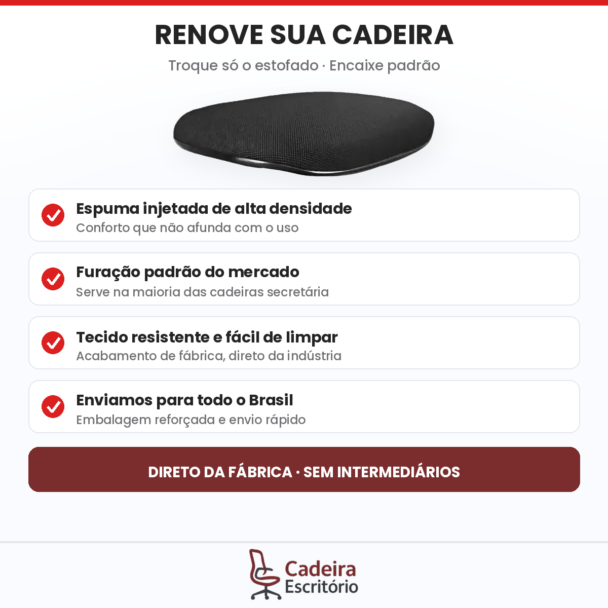 Assento E Encosto Da Cadeira Secretaria Tecido