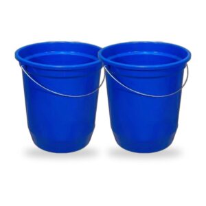 Kit 2 Baldes Nº15 13,5 Litros Azul com Alça de Aço Plástico Reciclado para Limpeza