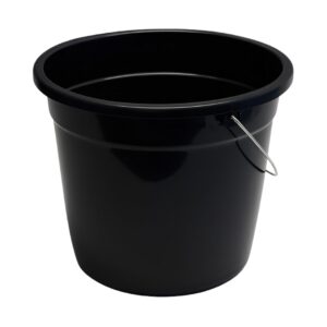 Kit 6 Baldes de Limpeza 15 Litros Plástico Preto com Alça Reforçada Multiuso