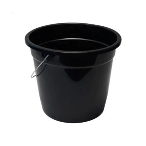 Kit 10 Baldes de Limpeza 5 Litros Plástico Preto com Alça Reforçada Plasmotta Multiuso