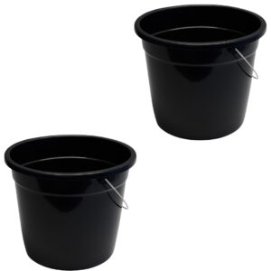 Kit 6 Baldes de Limpeza 8 Litros Plástico Preto com Alça Reforçada Multiuso