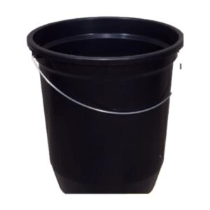 Balde Nº15 13,5 Litros com Alça de Aço Preto Plástico Reciclado Resistente para Limpeza