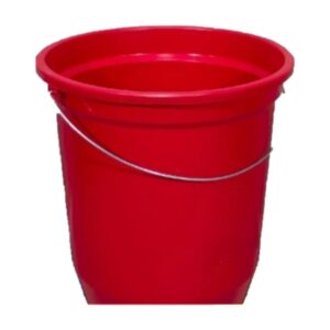 Balde Nº15 13,5 Litros com Alça de Aço Vermelho Plástico Reciclado Resistente para Limpeza