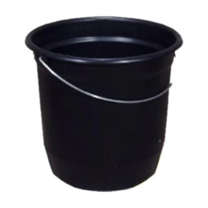 Balde Nº8 7,5 Litros com Alça de Aço Preto Plástico Reciclado Resistente para Limpeza