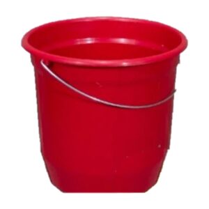 Balde Nº8 7,5 Litros com Alça de Aço Vermelho Plástico Reciclado Resistente para Limpeza