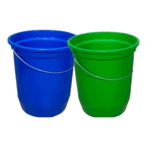 Kit 2 Baldes Nº15 13,5 Litros com Alça de Aço Coloridos Plástico Reciclado Resistente para Limpeza