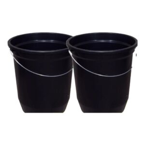 Kit 2 Baldes Nº15 13,5 Litros com Alça de Aço Preto Plástico Reciclado Resistente para Limpeza