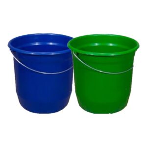 Kit 2 Baldes Nº8 7,5 Litros com Alça de Aço Coloridos Plástico Reciclado Resistente para Limpeza